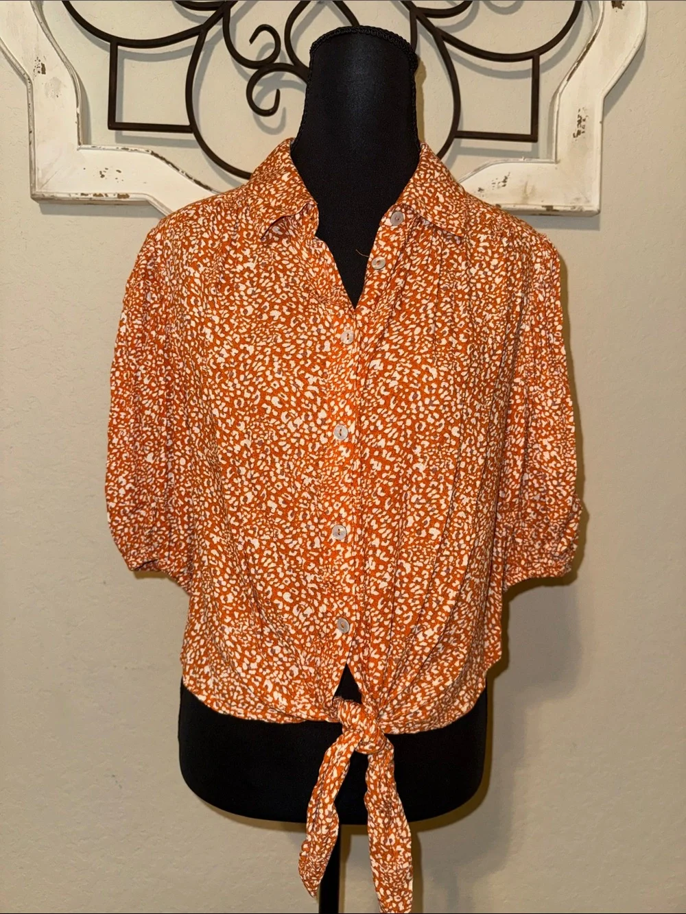 Free People Tie-Front Button Down Shirt